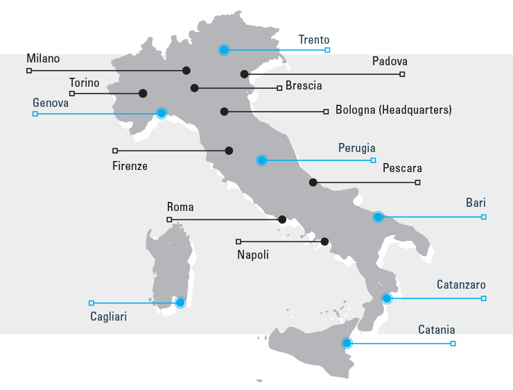 FAAC fiókok és képviseletek Olaszországban FAAC fiókok és képviseletek Olaszországban
